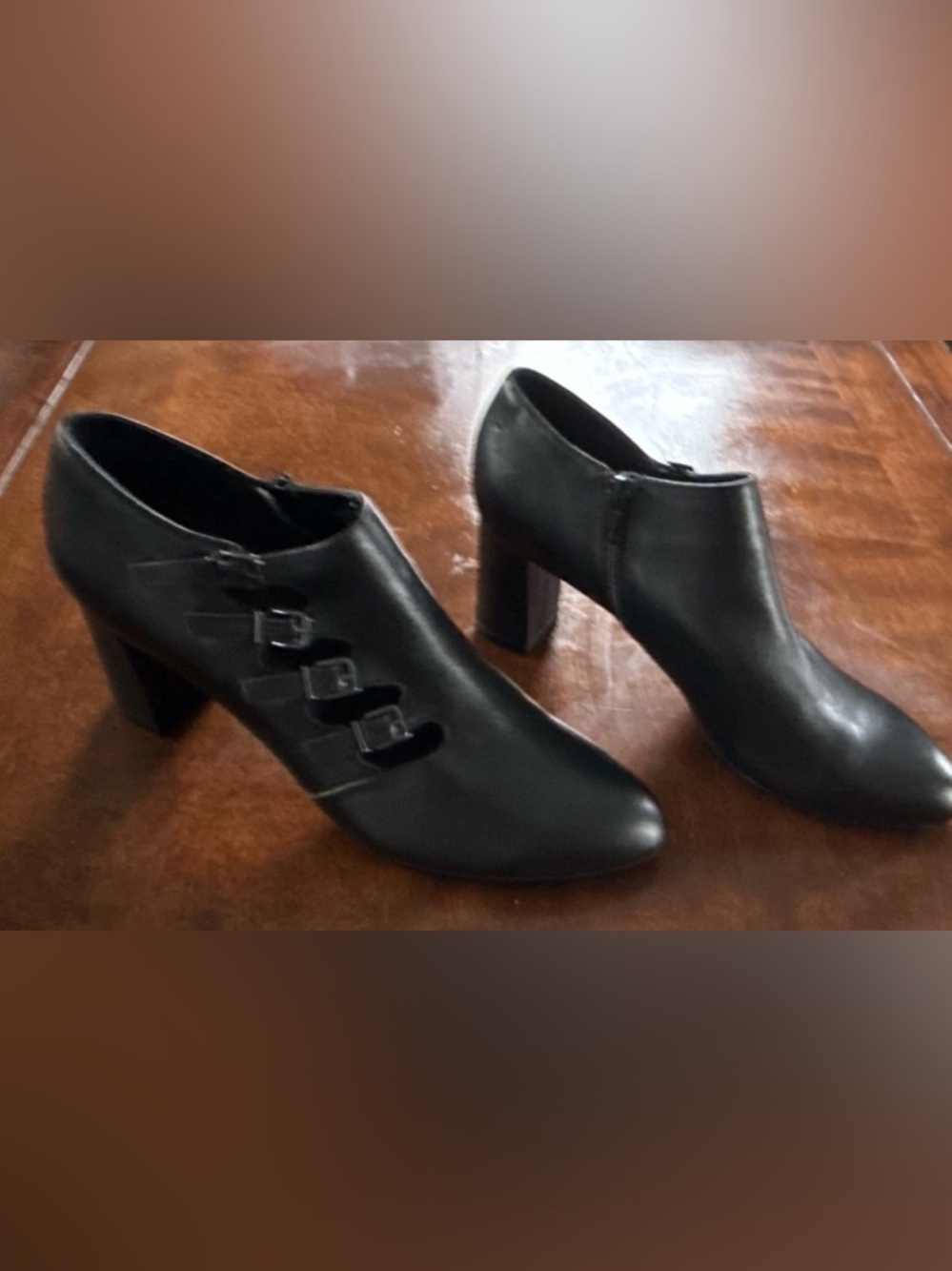 David TateBlack Leather Upper Boot with Zipper